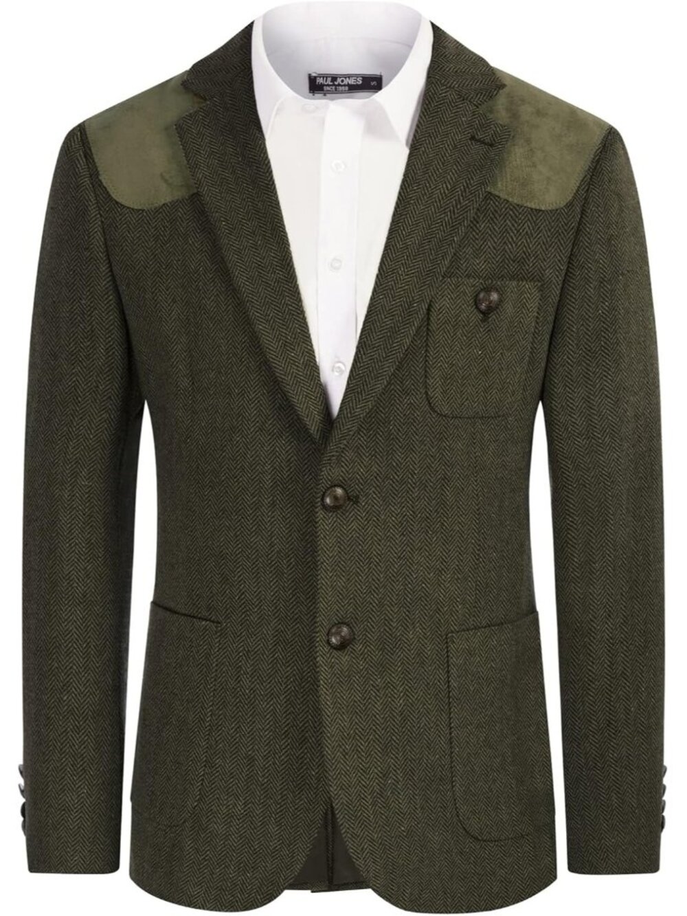 Mens Blazer Tweed Wool Blend Sport Coat Herringbone Jacket